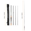 Portable Travel Spinning Fishing Rod Lightweight Carbon Fiber 4 Pieces