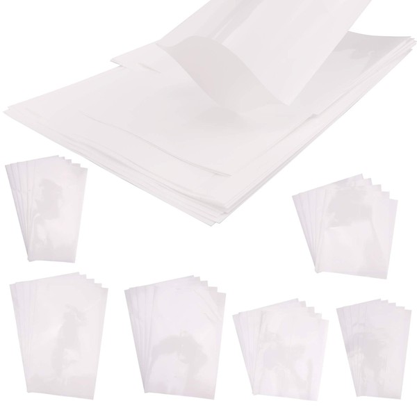 KINBOM Sublimation Shrink Film, Heat Shrink Bag, White Shrink Film Tubes for Sublimation of Cups and Blanks (6 Different Sizes), Pack of 30