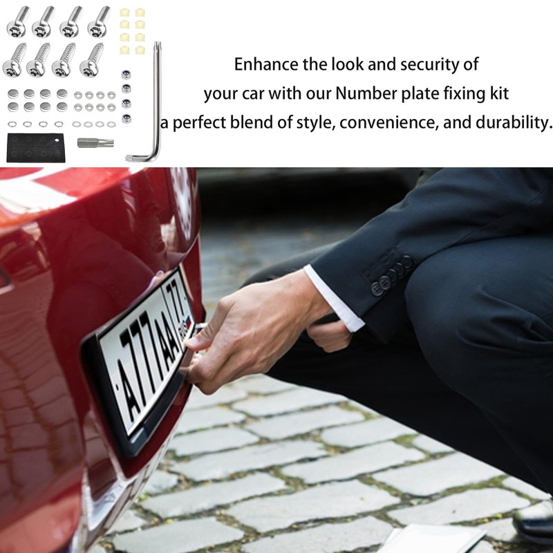 Car Number Plate Screws and Caps, Car License Plate Fixing