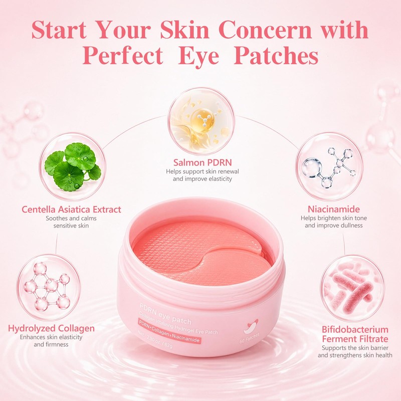 PDRN Under Eye Patches ,Salmon DNA Eye Mask for Wrinkle