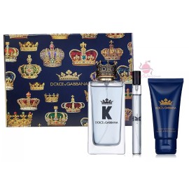 Dolce&Gabbana Dolce Gabbana King 3PC Set for Men-3.3 oz EDT+0.33 oz EDT Sp+1.6 oz A/Shave Balm