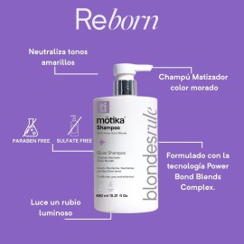 Motika Shampoo Morado - Matizador De Rubios Silver 450ml