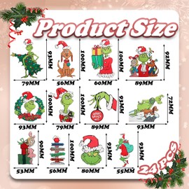 Christmas Hanging Ornament, Christmas Decorations, 24 Pcs Unique Cute Wooden Ornaments, for Xmas Home Party, Enhances Holiday Spirit (Wooden Decorations)