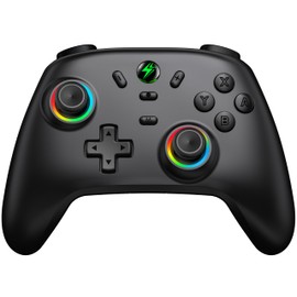 HELLCOOL Switch Controller mit Hall Joysticks, Kabellos Controller für Switch/Lite/OLED, Switch Pro Controller mit Cooles RGB Joysticks/Turbo/Aufwachfunktion/Dual Motors Vibration/18 Std Spieldauer