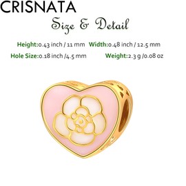 925 Sterling Silver Rose/Yellow Gold Plated Valentine's Day Charms, Meteor Star, Magnolia, Arrow Heart, Princess Crown Beads, Fits European Charms Bracelet, Gifts for Girlfriend/Wife/Husband, Sterling