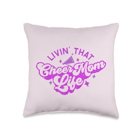 Cheer Mom Life Essential Cheer Mom Mothers Livin That Life Throw Pillow, 16x16, Multicolor