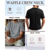 Ficerd 3 Pack Men's Short Sleeve Waffle Knit Shirts, Casual