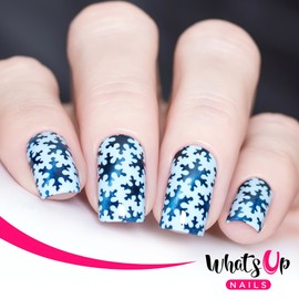 Whats Up Nails - Snowfall Vinyl Stencils for Christmas Nail Art Design (1 Sheet, 12 Stencils)