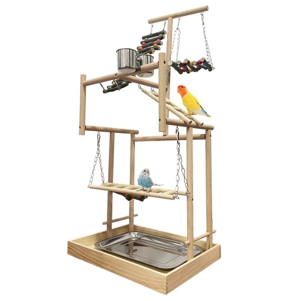 Hamiledyi 4 Layers Large Bird Playground 32" H Pet Parrot