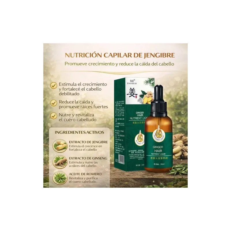Serum Tratamiento Capilar De Jengibre Zhenxiu Nutriente