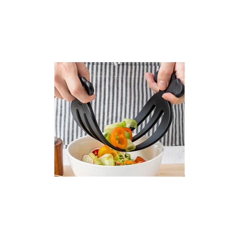 Salad Tongs Salad Hands Plastic Salad Serving Hands (Black)