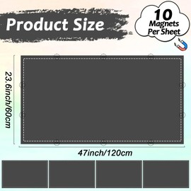 4 Pcs Fluorescent Light Covers with 40 Magnets Decorative for Classroom Ceiling Light 4x2 Feet Magnetic Filter Easy Install for Office Hospitals & Home Drop Ceiling Supplies(Black)