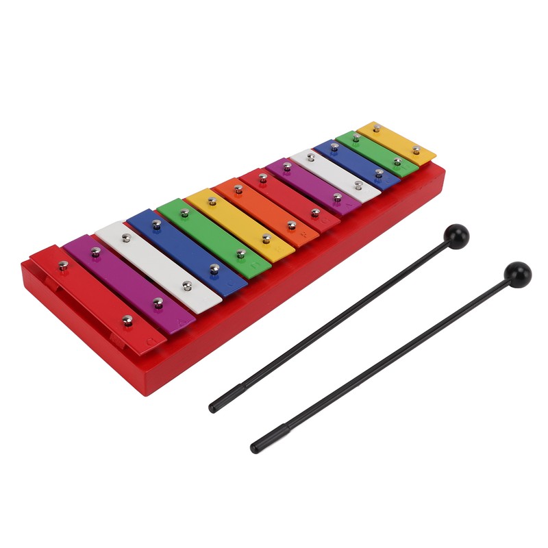 Colorful Xylophone Aluminum Birch 13 Tones Professional Glockenspiel for Creating