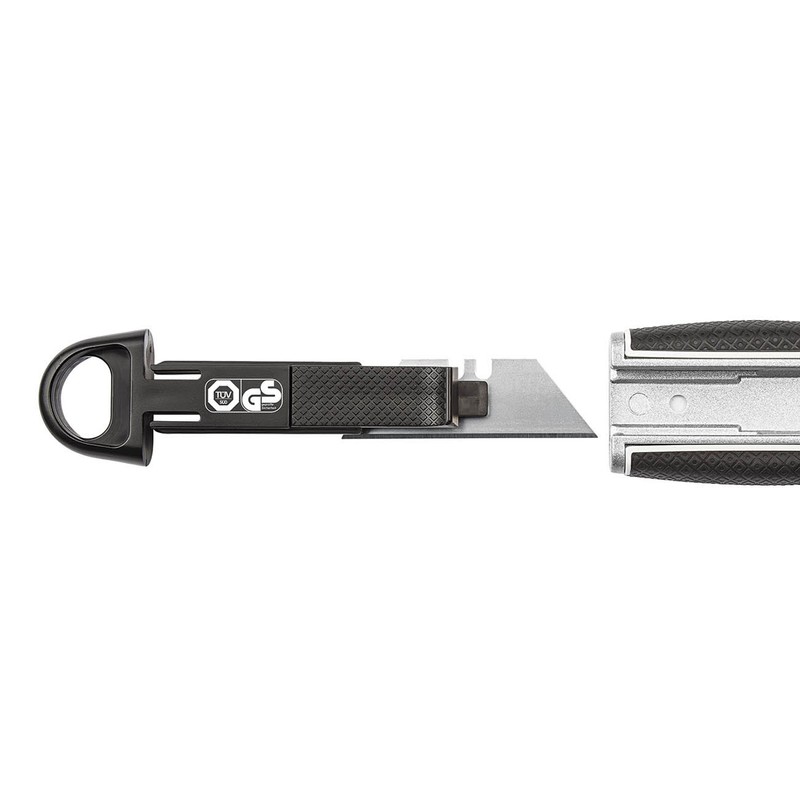 Wedo 78820 Safety Cutter (aus Metall auch für Linkshänder) schwarz/silber