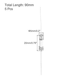 uxcell Slow Blow Fuse Time Delay Lead Wire Ceramic Fuses 5mm x 20mm 250V T1A 5Pcs