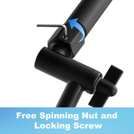 OFFO Shower Head Extension Arm, 6 in Shower Extension Arm with Locking Nut, Adjustable Height and Angle, Universal G1/2 Connector for Fixed and Handheld ShowerHead, Matte Black