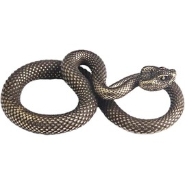 Wyjuan 1Pc Bronze Snake Figurine Decor High Simulation Fantasy Brass Vintage Style Snake Statue for Office Snake Sculpture for Desktop, Statues, Home Décor Products Statues