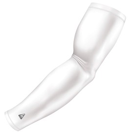 B-Driven Sports Select-Grade White Arm Compression Sleeve - True Protection - Strong 220 Pro-Fit Cooling & Wicking Blend Is Built To Last - Large