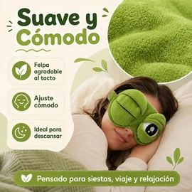 3D Frog Sleep Mask, Antifaz para Dormir Gracioso con Ojos de Rana 3D, Antifaz Opaco Suave con Correa Ajustable para Viajes, Siestas, Casa, Niños y Adultos