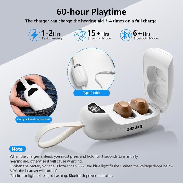 Hearing Aids For Seniors With Bluetooth, Hearing Amplifier With Charging