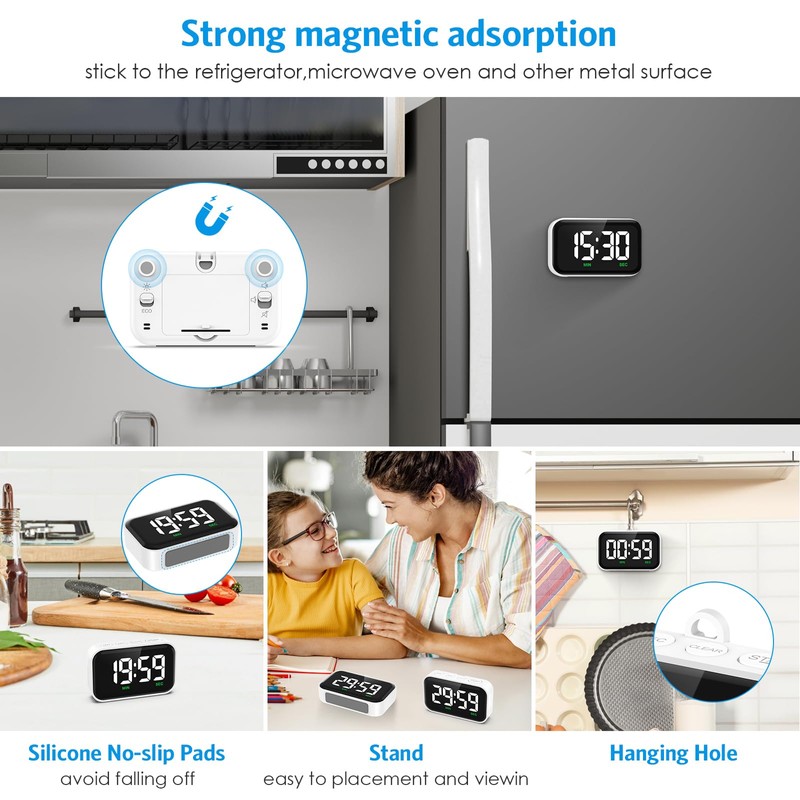 Newest AMIR Digital Timer, 3.5in Visual Timer Accurate Kitchen Timer,