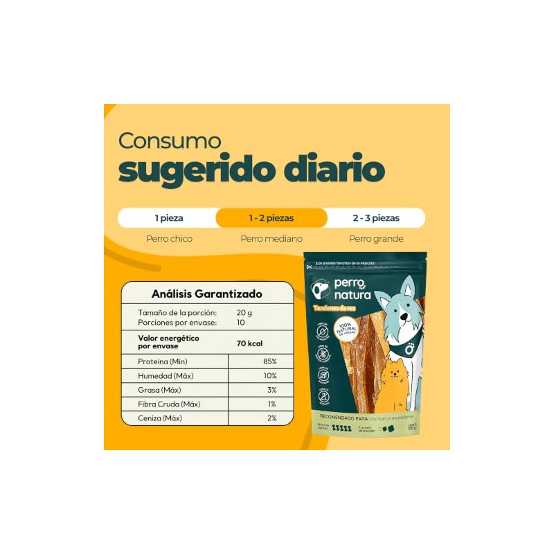 Premios - Tendones de Res Libre Pastoreo - Masticable 100%