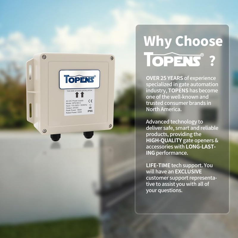 TOPENS DPS180-U AC-DC Power Supply Adapter 100-240VAC to 24VDC 150W