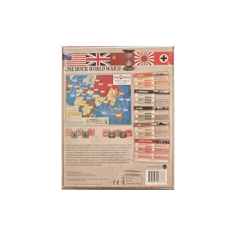 Worthington Games One Hour World War II Strategic Board Game.