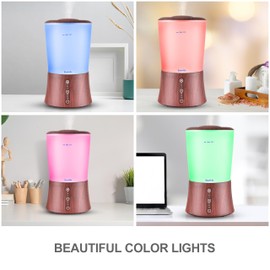 BlueHills Large 2000 ML XL Essential Oil Diffuser Aroma Humidifier 2 Liter Capacity for Big Living Room Home Baby Long Run XL Huge Coverage Area High Mist Timer Large Diffuser Dark Wood Grain 2L S3