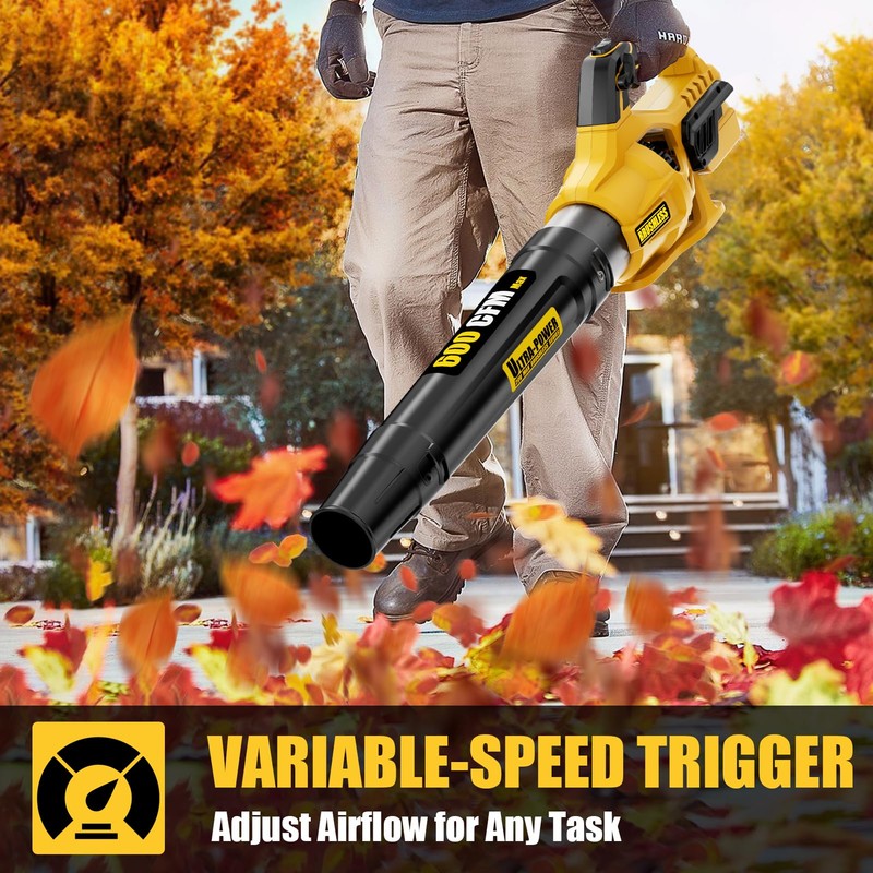 Neareen Cordless Leaf Blower, 600 CFM/125 MPH Turbo Boost Compatible