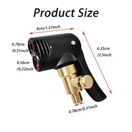 1 Pcs Car Mounted Inflation Pump Conversion Nozzle,2 in 1 Car Tyre Air Chuck,Pump Head with Bleed Valve,American Mouth French Mouth Inflation,Suitable for Cars,Motorcycles,Bicycles,Electric Vehicle