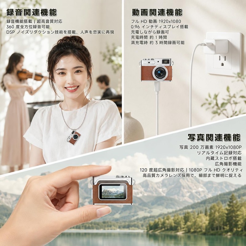Small Camera, Small Digital Camera, 1080p (Motion Detection Recording, Easy