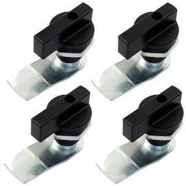 Kyuionty 4Pcs Thumb Operated Offset Cam Locks, T Handle Swing Knob Turn Latch Thumb Cam Lock for Machine Cabinet, RV Compartment Door