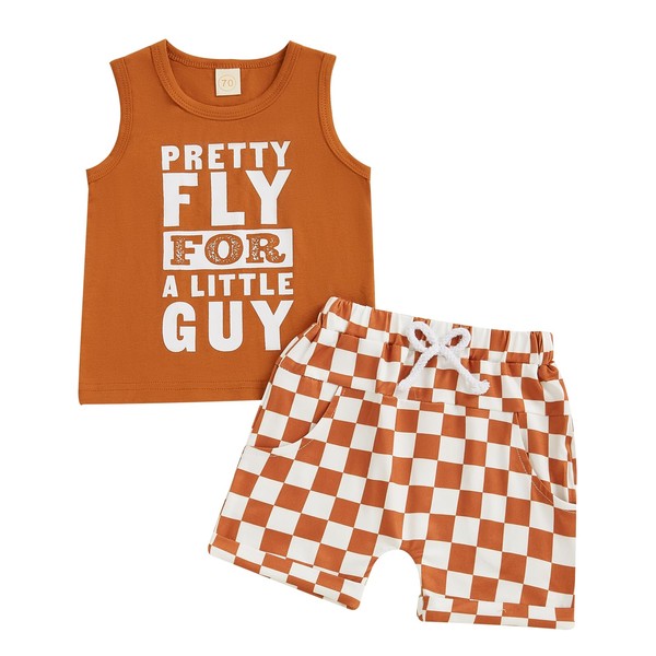 Kavousa Toddler Baby Boy Summer Clothes Funny Letter Tank Top