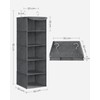 SONGMICS Hanging Wardrobe Storage Organiser, Shelves, Clothes Organiser, Space-Saving and