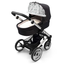 Dooky Sunshade for Baby Car Seat/ Pram/ Stroller/ Pushchair, Universal Fit, Protects from Sun, Wind and Light Rain, UPF 50+ UV Protection, Easy to Install and Wash, Grey Origami Swallow