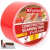XFasten Red Construction Coating Tape, 3" x 180ft, Polymer Coating
