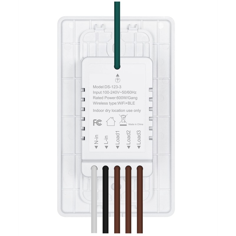 Nexete Smart Wi-Fi Triple Light Switch,3 Individual Single Pole Switch,Remote