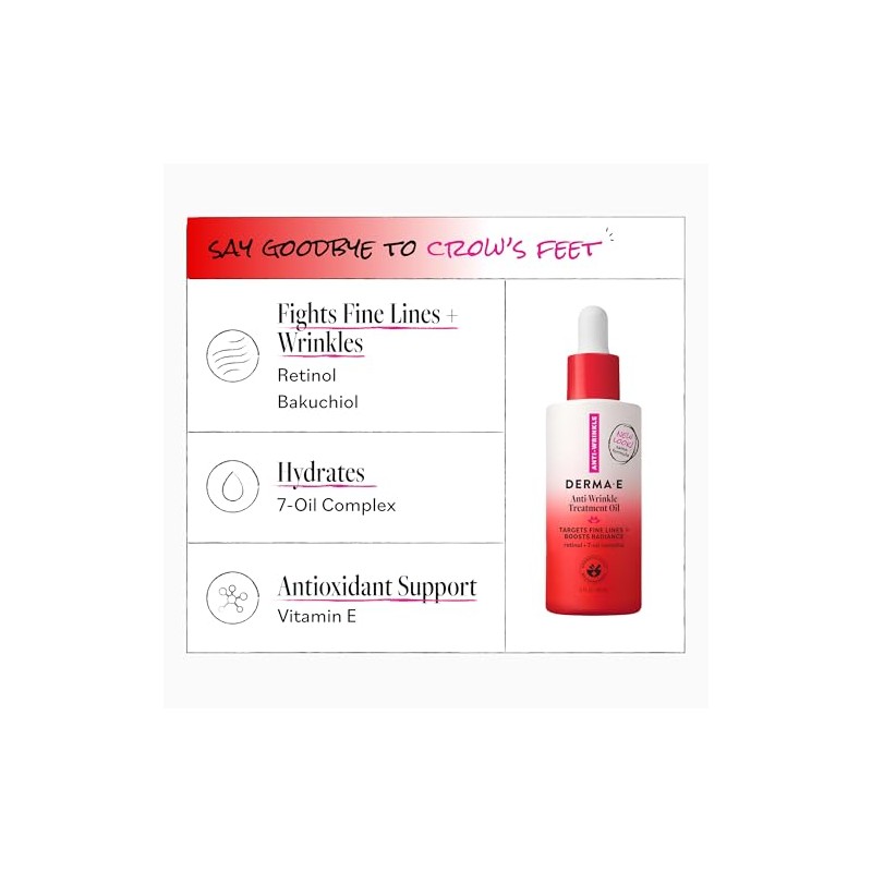 Derma e Wrinkle Treatment Oil, Vitamin A with E, 2