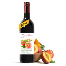 Chef Jean Pierre's Italian Balsamic Vinegar - 375ml (12.5oz) Rich Peach Flavor, 12-Year Traditional Barrel Aged - Ideal For Enhancing Your Meals