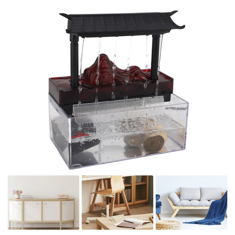 Tabletop Water Fountain USB LED Recurring Stream Plastic Indoor Fountain