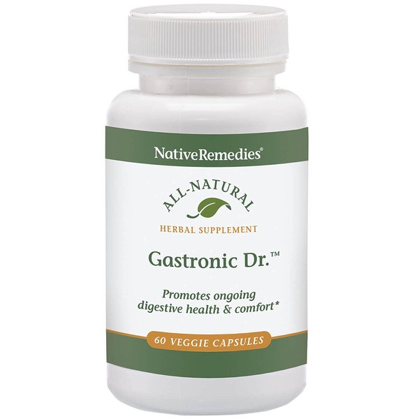 Native Remedies Gastronic Dr. - All Natural Herbal Supplement for Healthy Digestion and Comfort After Meals - Promotes a Healthy Stomach Lining and Balanced Stomach Acid Levels - 60 Veggie Caps