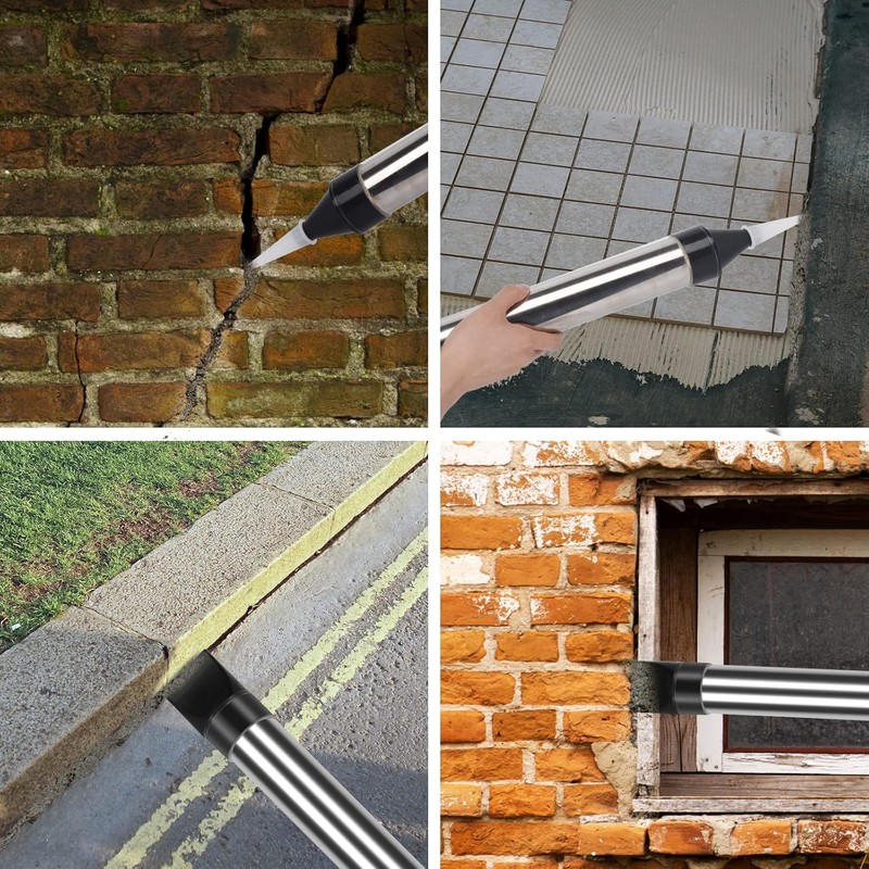 Mortar Pointing Grouting Gun, Cement Caulking Pump with 5 Nozzles