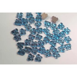 Unbranded CraftbuddyUS 100 x10mm Blue Flatback BUTTERFLY Acrylic Rhinestone Gems