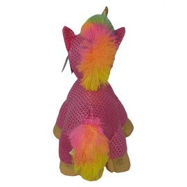 Hug Me Pink Sparkle Unicorn Plush 10"- Rainbow Mane/Tail - Age3+ New