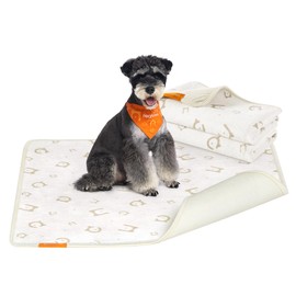 Feandrea Washable Pee Pads for Dogs, 2 Pack, Reusable Dog Pads, 36 x 34 Inches, M, Waterproof Pet Training Pads, Leakproof, Non-Slip, Super Absorbent, for Dogs, Cats, Rabbits, Cloud White UPTD002W01