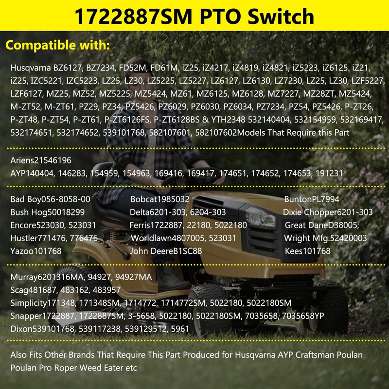 Eopzol 056-8058-00 PTO Switch for Bad BOY Mowers 070-1000-00 070-0056-00