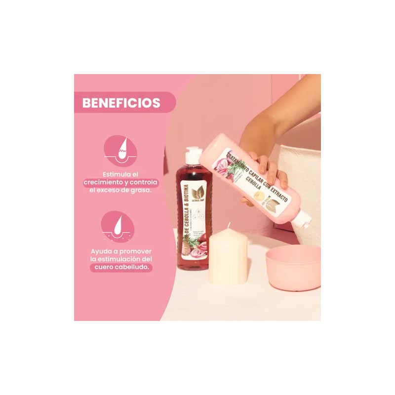 Shampoo & Tratamiento Con Biotina Cebolla Y Romero Anticaida