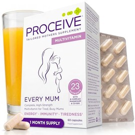 Proceive® Every Mum - Womens Multivitamins Complex with 23 Essential Nutrients - Daily Supplements for Energy, Immunity & Vitality Support - Vegan-Friendly with B12, Iron & CoQ10-60 Capsules