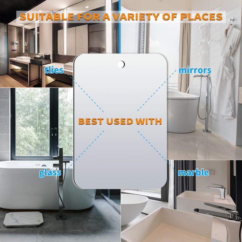 Shaving Mirror, Unbreakable Shower Mirrors, (Medium,2pack(6 inches x8 inches )